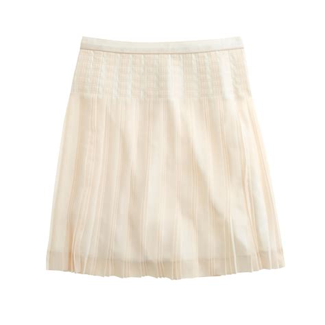 J Crew Stitched Down Pleated Mini Skirt In White Ivory Lyst