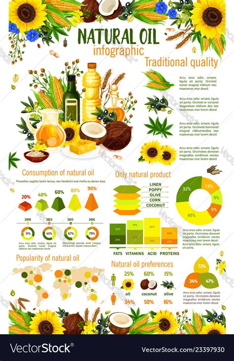 Vegetable Oil Food Ingredients Infographics Vector Image