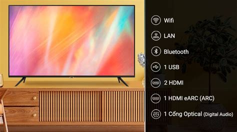 Smart Tivi Samsung 55 Inch 4K 55AU7002 Model 2022