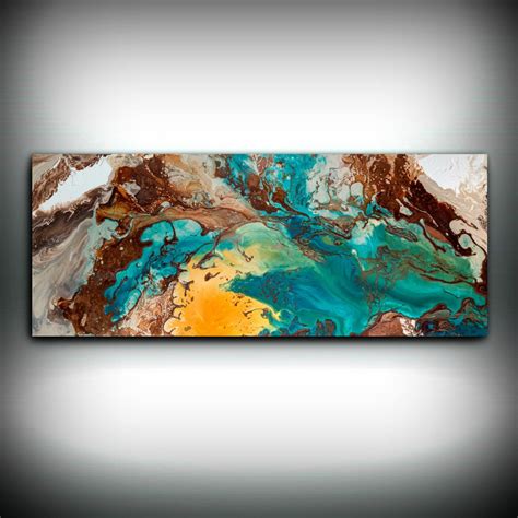 Canvas Wall Decor Large Abstract Wall Art Print Blue Brown