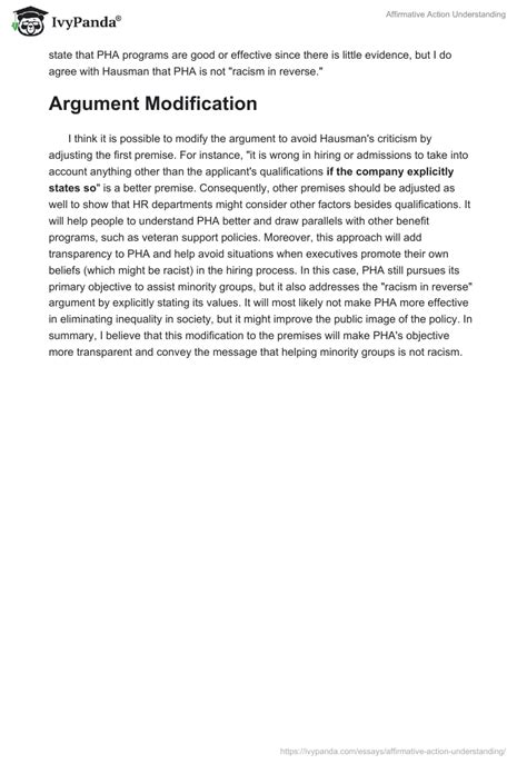 Affirmative Action Understanding 570 Words Critical Writing Example