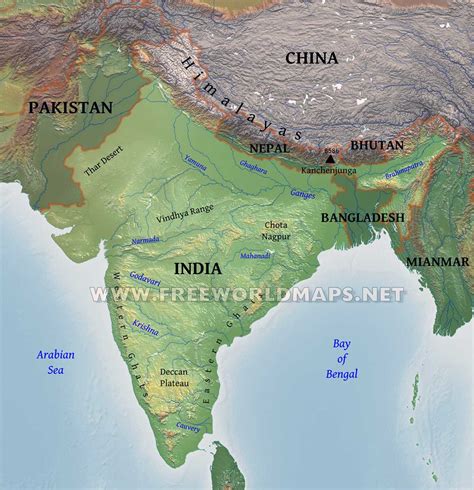 Physical Feature Of India Map Map