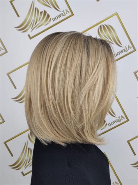 Peruka Mia Lace Front Kolor Blond Ombre Fryzura Long Bob Z Grzywk