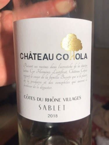 Ch Teau Cohola C Tes Du Rh Ne Villages Sablet Ros Vivino Australia