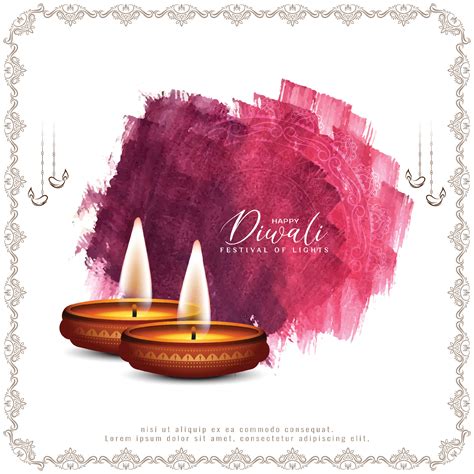 Beautiful Happy Diwali Festival Celebration Greeting Card Design