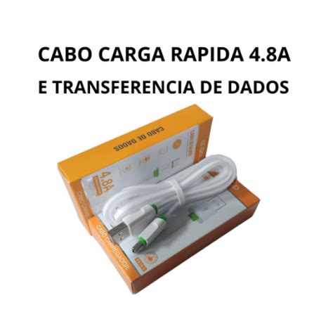 Cabo de Carregamento Rápido e Transferência de Dados Tipo C