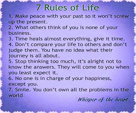 Rules Of Life Poster Message Seven Rules Hd Wallpaper Peakpx