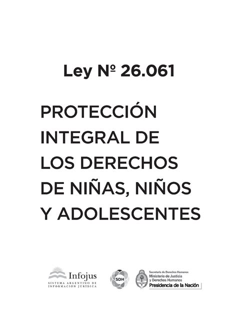 Ley De Protección Integral De Los Derechos De Niñas Niños Y