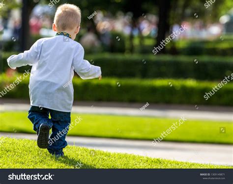 Cute Little Blonde Baby Boy Running Stock Photo 1309149871 Shutterstock