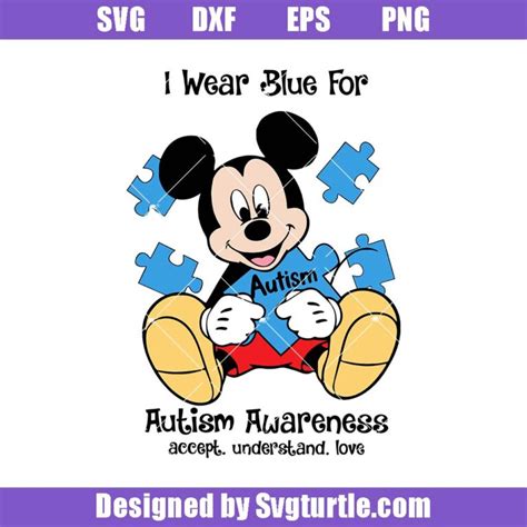 I Wear Blue For Autism Awareness Svg Bluey Cartoon Svg