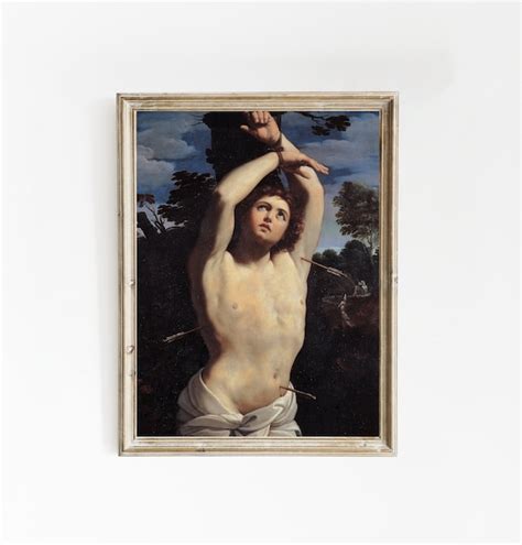 Guido Reni Saint Sebastian 1615 Vintage Poster Antique Etsy