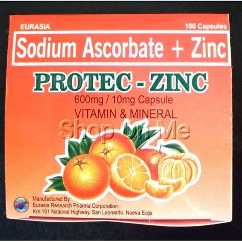 Ascorbic Acid As Sodium Ascorbate With Zinc Protec Zinc Meedzinc Rani C Plus 100 S Capsules