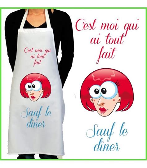 Tablier de cuisine personnalisé Humour et rire en cadeau