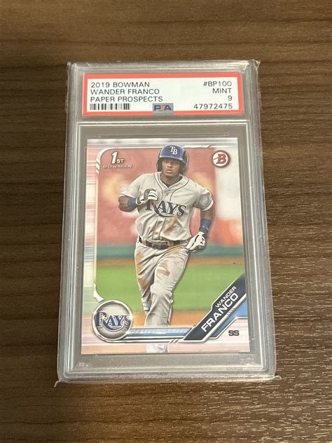 WANDER FRANCO PSA 9 MINT 2019 Bowman Paper Prospects RC 1st Bowman BP