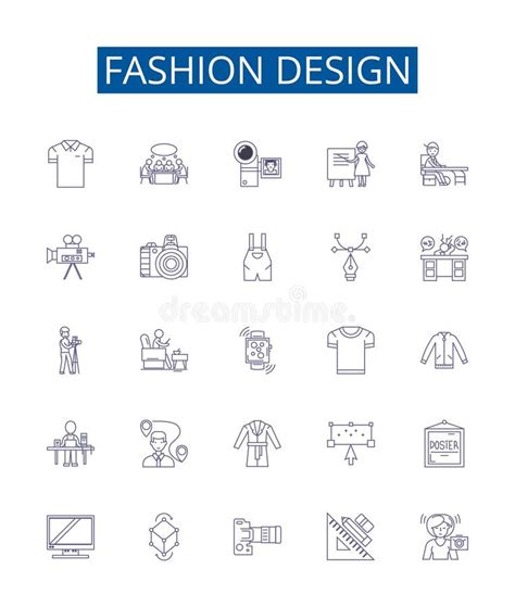 Fashion Design Line Icons Signs Set Design Collection Of Fashion