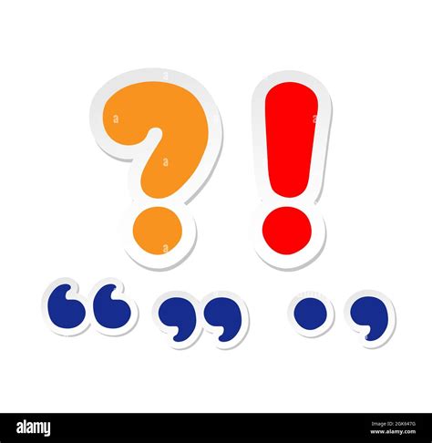 Large Question Mark Exclamation Mark Cartoon Quotation Marks Period