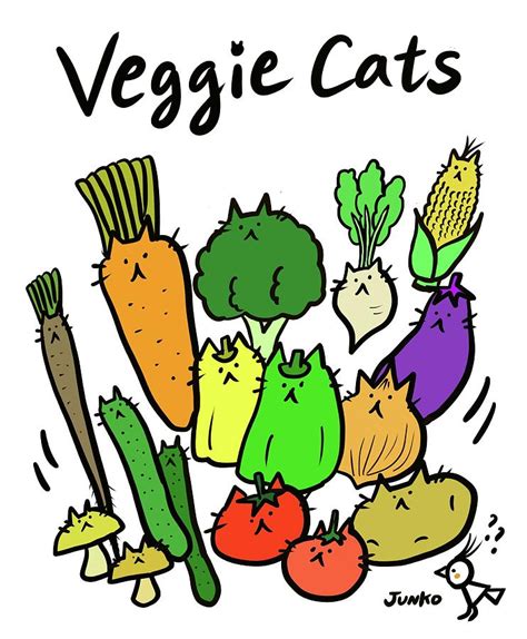 Veggie Cats Digital Art By Junko Fine Art America