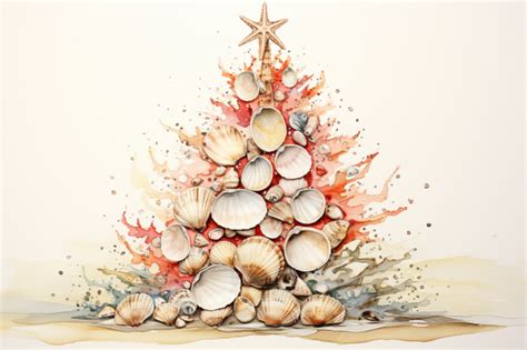 Seashell Christmas Tree Paint By Numbers