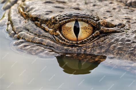 Premium Ai Image Alligator Eyes Peering Above Waterlin