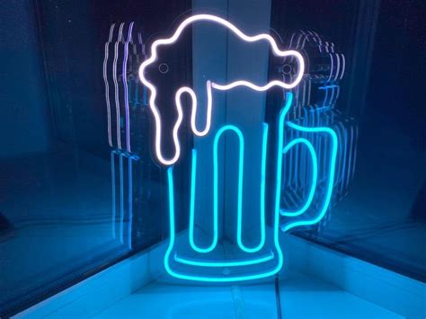 Beer Mug Wall Neon Decor Custom Bedroom Led Neon Sign Beer Mug Etsy