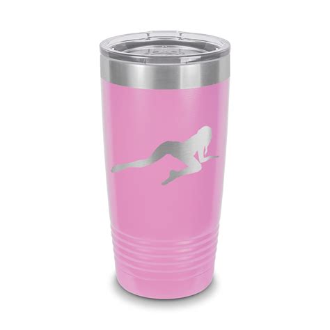 Sexy Stripper Girl Tumbler 20 Oz Laser Engraved W Clear Lid Stainless Steel Vacuum