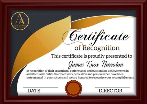 Certificate Of Recognition Template