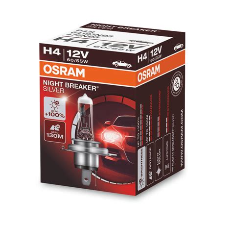 Osram H4 12V 60 55W P43t Night Breaker Silver 64193NBS BEMA