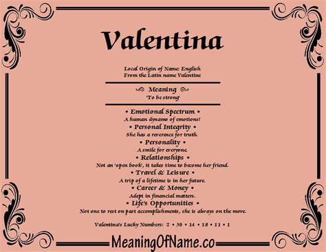 Valentina - Meaning of Name