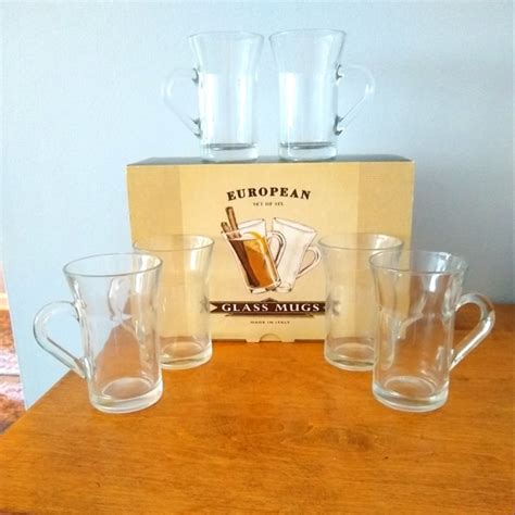 Williams Sonoma Dining Williams Sonoma Set Of Six European Glass Mugs For Hot Or Cold Drinks