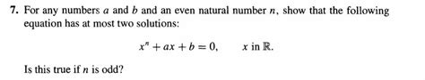 Solved 7 For Any Numbers A And B And An Even Natural Number