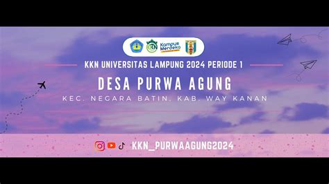 Kkn Universitas Lampung Periode Tahun Desa Purwa Agung