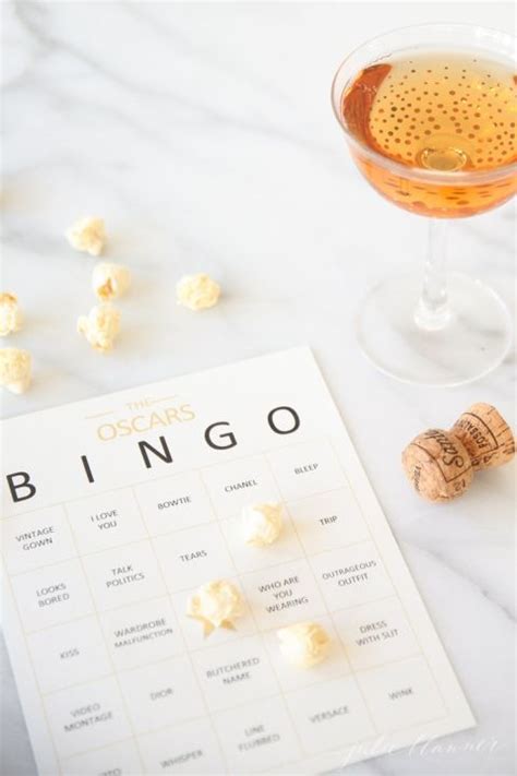 Free Printable Oscars Bingo Julie Blanner Entertaining Design That