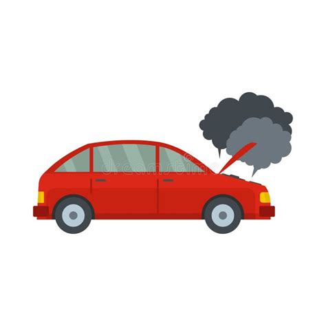 Car in Smoke Icon, Flat Style Stock Vector - Illustration of mischance, sign: 116245907