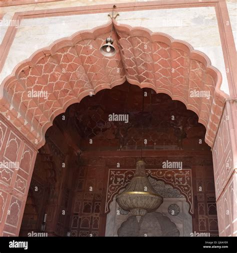 Architectural Detail Of Jama Masjid Mosque Old Delhi India The