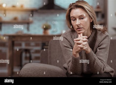 Mature Woman Feeling Depressed Thinking About Husband Cheating Stock Photo Alamy