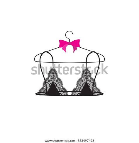 Lace Bralette On Hanger Vector Illustration Stock Vector Royalty Free