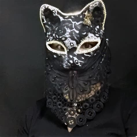 Masque V Nitien En Dentelle Chat Noir Savina Masques Du Carnaval