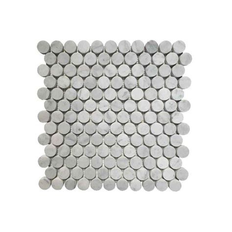 Carrara White 1X1 Penny Round Honed Marble Mosaic Backsplash Tile USA