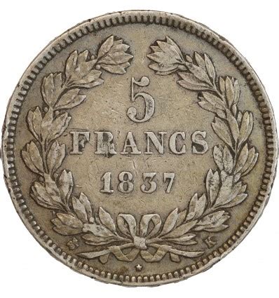 5 Francs Louis Philippe Ier Tête Laurée Tranche En Relief