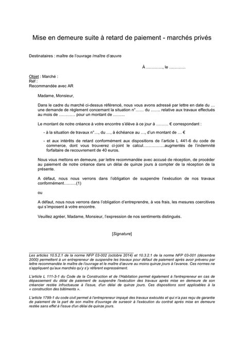 Modèle de mise en demeure téléchargement gratuit documents PDF Word