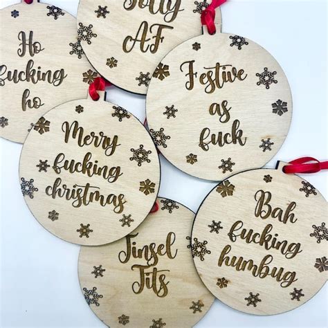 Rude Christmas Baubles Etsy Uk