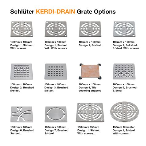 Schluter Kerdi Drain Grates And Frames Tiling Supplies Direct