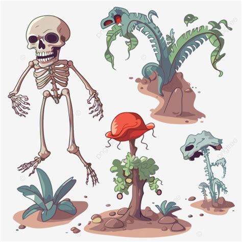 Dead Plants Clipart Set Of Cartoon Skeletons Vector, Dead Plants ...