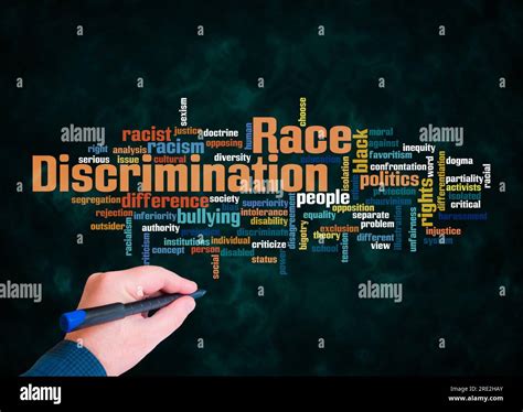 Word Cloud With Race Discrimination Concept Create With Text Only Stock