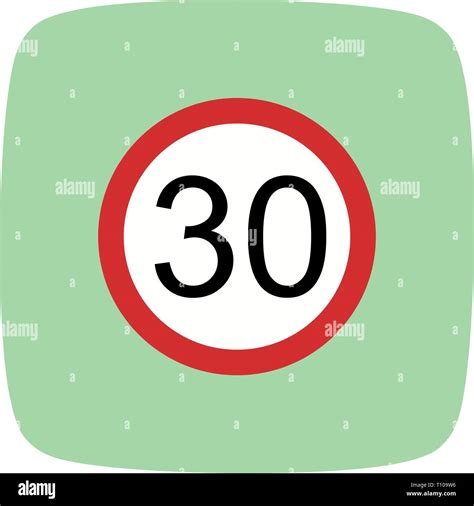 Illustration Speed Limit 30 Icon Stock Photo Alamy