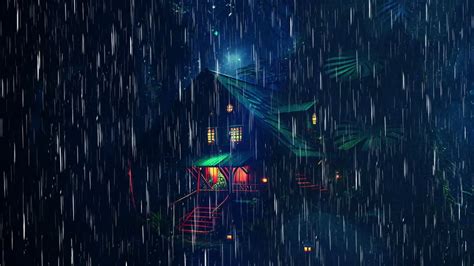 Gentle Night Rain Sounds For Sleeping Dark Screen To Sleep Fast