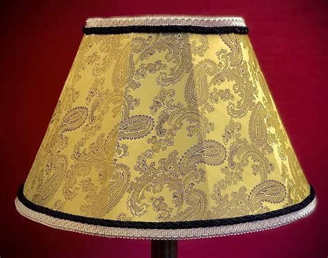 Paisley Gold And Black Contemporary Fabric Lampshades