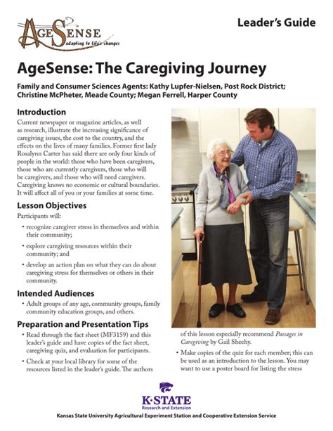 Agesense The Caregiving Journey Leaders Guide