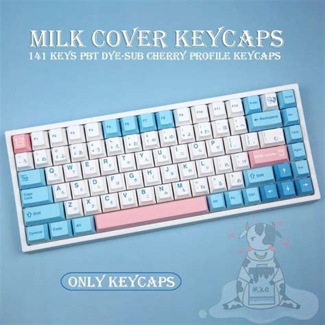 Jual Keycaps Milk Cover Pbt Cherry Profile Keys Keycap Set Shopee