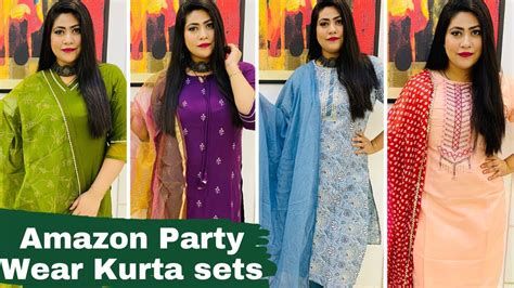 Amazon Kurta Palazzo Set Haul Party Wear Kurta Sets Under Rupees